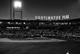 Huntington Park From Left Field Bleachers Black and White Horizontal Huntington Park From Left Field Bleachers black and white