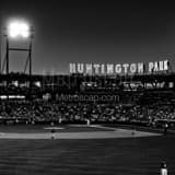 Huntington Park From Left Field Bleachers Black and White Square Huntington Park From Left Field Bleachers black and white