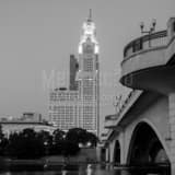 Leveque Tower Broad Street Bridge Black and White Square Leveque Tower Broad Street Bridge black and white