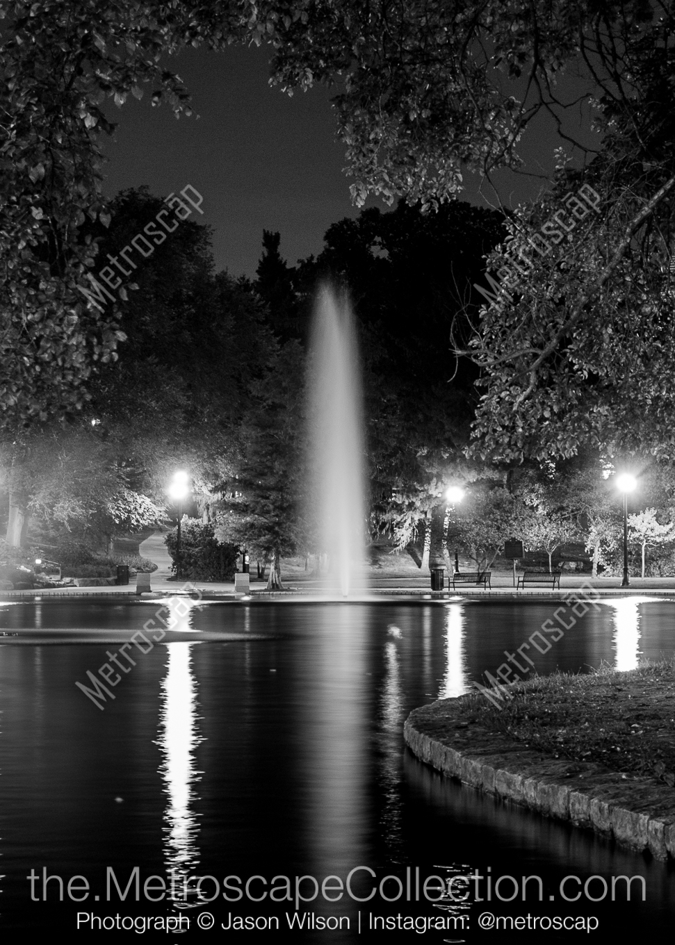 Mirror Lake on The Ohio State University Campus black and white Pictures