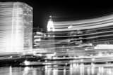 Motion Blur Of Columbus Skyline Black and White Horizontal Motion Blur Of Columbus Skyline black and white