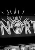 North Market Sign Black and White Vertical North Market Sign black and white