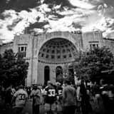 Ohio Stadium On Gameday Black and White Square Ohio Stadium On Gameday black and white