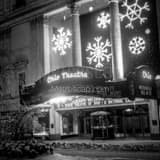 Ohio Theatre At Christmas Time Black and White Square Ohio Theatre At Christmas Time black and white