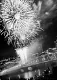 Red White Boom Fireworks From Waterford Tower Black and White Vertical Red White Boom Fireworks From Waterford Tower black and white