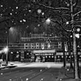 Schmidts Restaurant German Village Snow Black and White Square Schmidts Restaurant German Village Snow black and white
