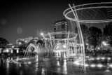 Scioto Mile Fountains Black and White Horizontal Scioto Mile Fountains black and white