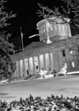 Snowy Ohio Statehouse Lawn Black and White Vertical Snowy Ohio Statehouse Lawn black and white