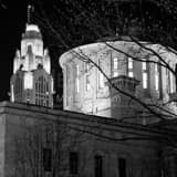 Statehouse Rotunda Top Leveque Tower Black and White Square Statehouse Rotunda Top Leveque Tower black and white