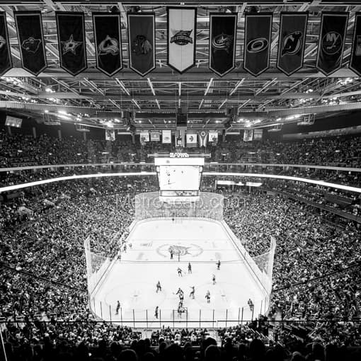 Columbus Black and White Photos of Team Banners above the Ice in Nationwide Arena Team Banners above the Ice in Nationwide Arena -- Columbus Black and White Photos