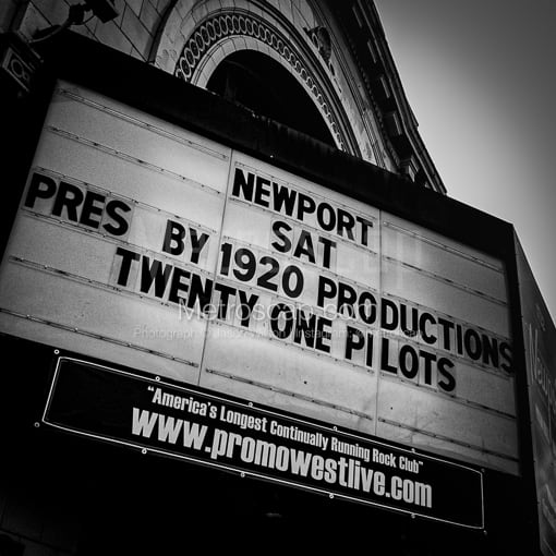 Columbus Black and White Photos of Twenty One Pilots at Newport Music Hall in November 2011 Twenty One Pilots at Newport Music Hall in November 2011 -- Columbus Black and White Photos