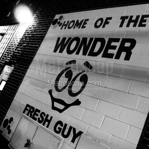 Matte Black MDF Framed Black and White Columbus Photograph: The Wonder Fresh Guy in a Square Matte Black MDF Frame