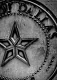 City Of Dallas Seal And Star Black and White Vertical City Of Dallas Seal And Star black and white
