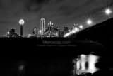 Dallas Skyline From Trinity Riverbed Black and White Horizontal Dallas Skyline From Trinity Riverbed black and white