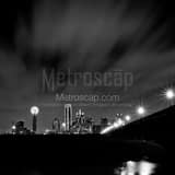 Dallas Skyline From Trinity Riverbed Black and White Square Dallas Skyline From Trinity Riverbed black and white