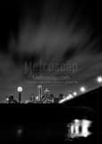 Dallas Skyline From Trinity Riverbed Black and White Vertical Dallas Skyline From Trinity Riverbed black and white