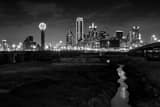Dallas Tx Skyline Trinity River Floodplain Black and White Horizontal Dallas Tx Skyline Trinity River Floodplain black and white