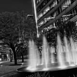 Hunt Building Fountain Black and White Square Hunt Building Fountain black and white