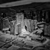 Miniature Dallas Skyline Black and White Square Miniature Dallas Skyline black and white