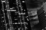 Moonrise Over Downtown Dallas Texas Black and White Horizontal Moonrise Over Downtown Dallas Texas black and white