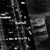 Moonrise Over Downtown Dallas Texas Black and White Square Moonrise Over Downtown Dallas Texas black and white