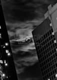 Moonrise Over Downtown Dallas Texas Black and White Vertical Moonrise Over Downtown Dallas Texas black and white