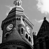 Old Red Courthouse Black and White Square Old Red Courthouse black and white