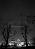 Dayton Skyline Under The Stars Black and White Vertical Dayton Skyline Under The Stars black and white