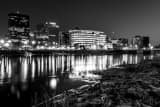 Downtown Dayton Ohio Skyline Black and White Horizontal Downtown Dayton Ohio Skyline black and white