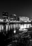 Downtown Dayton Ohio Skyline Black and White Vertical Downtown Dayton Ohio Skyline black and white