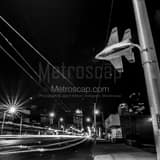 Fighter Jet Street Lamp Downtown Dayton Black and White Square Fighter Jet Street Lamp Downtown Dayton black and white