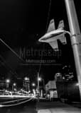 Fighter Jet Street Lamp Downtown Dayton Black and White Vertical Fighter Jet Street Lamp Downtown Dayton black and white