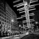 Flyover Sculpture Downtown Dayton Black and White Square Flyover Sculpture Downtown Dayton black and white