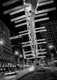 Flyover Sculpture Downtown Dayton Black and White Vertical Flyover Sculpture Downtown Dayton black and white