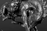 Bucking Bronco Statue Black and White Horizontal Bucking Bronco Statue black and white