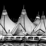 Denver International Airport Black and White Square Denver International Airport black and white