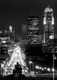 Downtown Des Moines City Skyline Black and White Vertical Downtown Des Moines City Skyline black and white