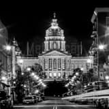 Iowa Capitol Building Black and White Square Iowa Capitol Building black and white
