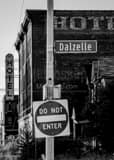 Abandon Hotel Michigan Central Station Black and White Vertical Abandon Hotel Michigan Central Station black and white