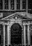 Abandoned Detroit Train Station Black and White Vertical Abandoned Detroit Train Station black and white