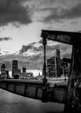 Boat Dock On Detroit River Black and White Vertical Boat Dock On Detroit River black and white