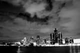 Detroit Michigan Skyline Windsor Ontario Canada Black and White Horizontal Detroit Michigan Skyline Windsor Ontario Canada black and white