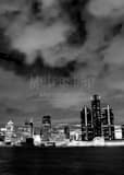 Detroit Michigan Skyline Windsor Ontario Canada Black and White Vertical Detroit Michigan Skyline Windsor Ontario Canada black and white