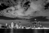 Detroit Skyline Black and White Horizontal Detroit Skyline black and white