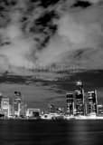 Detroit Skyline Black and White Vertical Detroit Skyline black and white