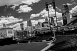 Detroit Skyline From Comerica Park Black and White Horizontal Detroit Skyline From Comerica Park black and white