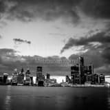 Downtown Detroit Skyline Black and White Square Downtown Detroit Skyline black and white