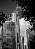 Gm Tower Downtown Detroit Black and White Vertical Gm Tower Downtown Detroit black and white