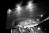 Gordie Howe Entrance Joe Louis Arena Black and White Horizontal Gordie Howe Entrance Joe Louis Arena black and white