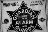 Guardian Alarm Sign Black and White Horizontal Guardian Alarm Sign black and white